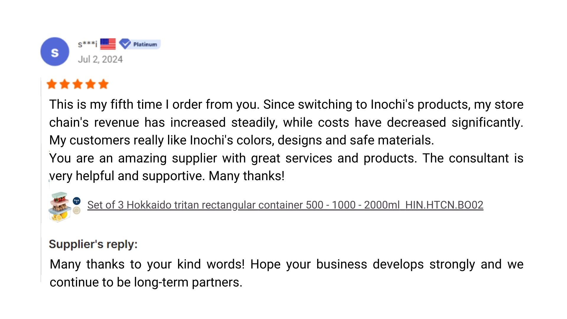 Inochi customer feedback